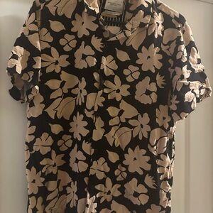 Floral Black and Cream Men's Shirt